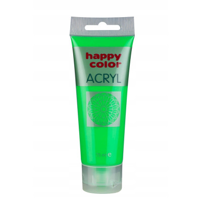 Farby akrylowe Happy Color 1 szt. x 75 ml - zielony fluo | Mój sklep