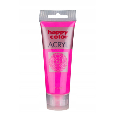 Farby akrylowe Happy Color 1 szt. x 75 ml - różowy fluo | Mój sklep