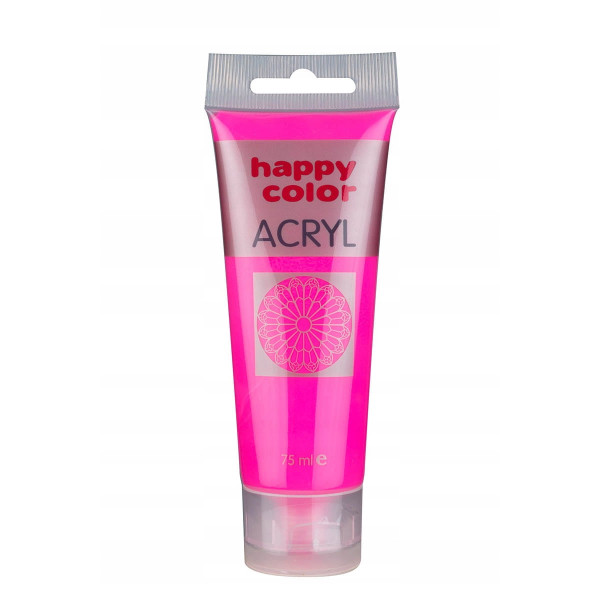 Farby akrylowe Happy Color 1 szt. x 75 ml - różowy fluo