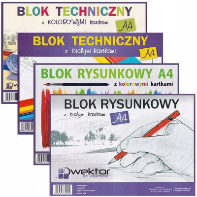 BLOK RYSUNKOWY BIAŁY A4 20 ARKUSZY 80g/m2 DO RYSOWANIA I MALOWANIA | Mój sklep