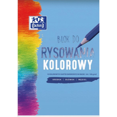 BLOK RYSUNKOWY KOLOROWY A4 10 ARKUSZY 100g/m2 GŁADKI BEZKWASOWY | Mój sklep