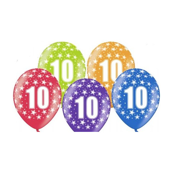 balony cyferki na dziesiąte urodziny 10