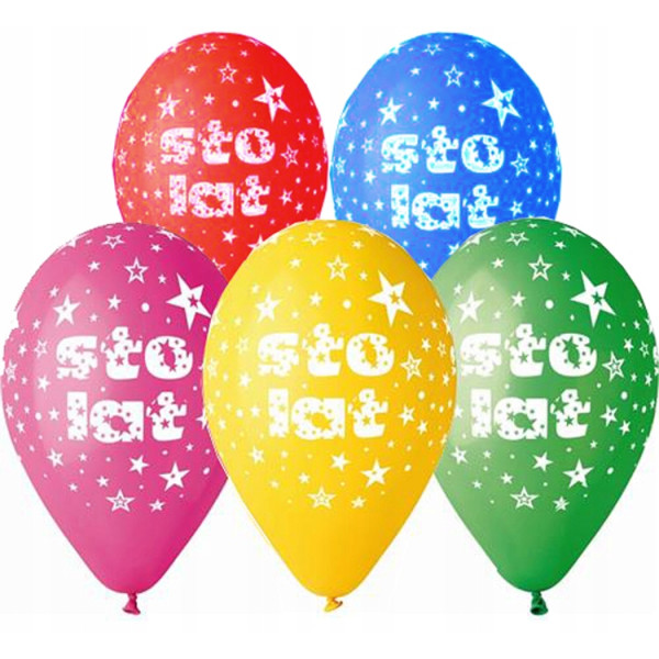 Balony urodzinowe Gemar wielokolorowe 30cm 5 sztuk