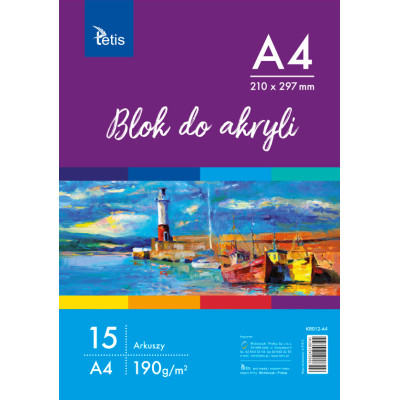 BLOK DO AKRYLI i FARB OLEJNYCH A4 420x297mm 15 ARKUSZY 190g/m2 | Mój sklep