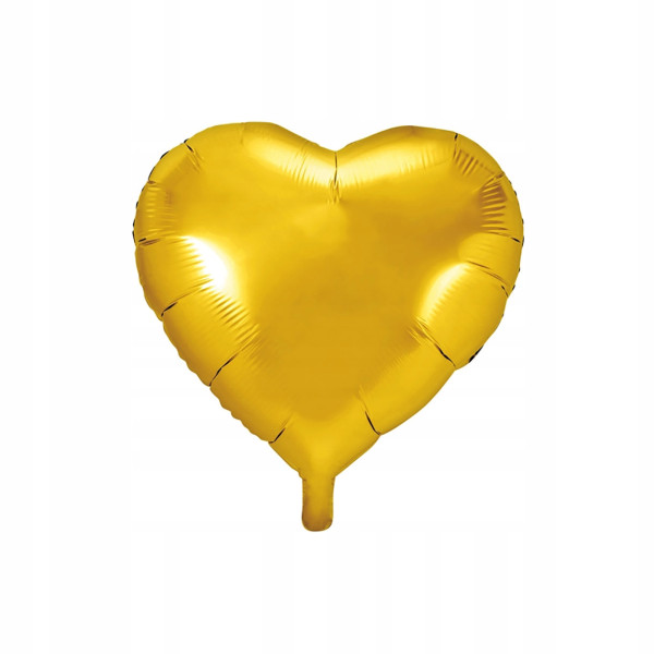 Balon złoty serce na powietrze lub hel Party deco 45cm