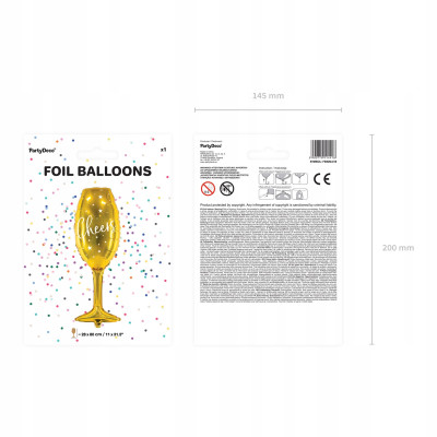 Balon sylwester złoty kieliszek - ozdoby i dekoracje sylwestrowe | Mój sklep