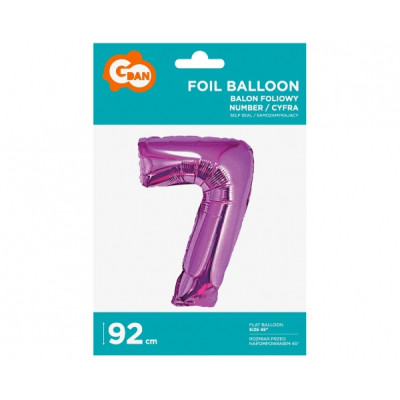 Balon foliowy Godan cyfra 7 92 cm różowy | Mój sklep