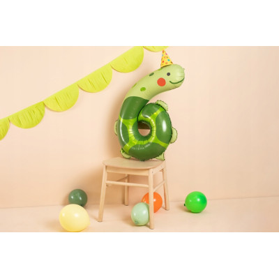 Balon foliowy Party Deco Cyfra 6, Żółw 75x96 cm | Mój sklep