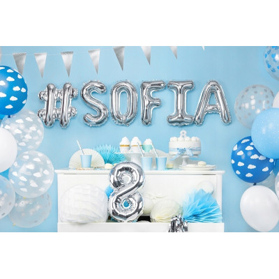 Balon foliowy PartyDeco cyfra 5 srebrny 35 cm | Mój sklep