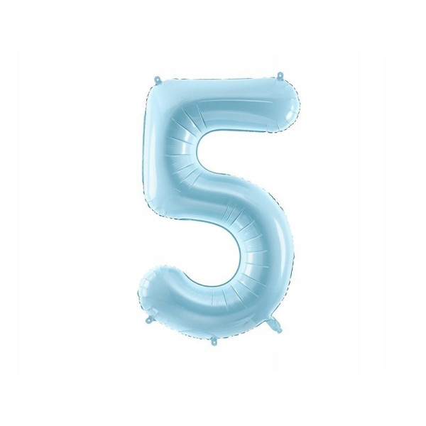 Balon urodzinowy cyfra 5 niebieski 86 cm