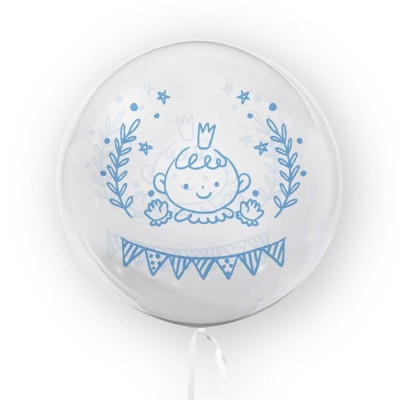 Balon na Baby Shower Boy 45 cm biało-niebieski | Mój sklep