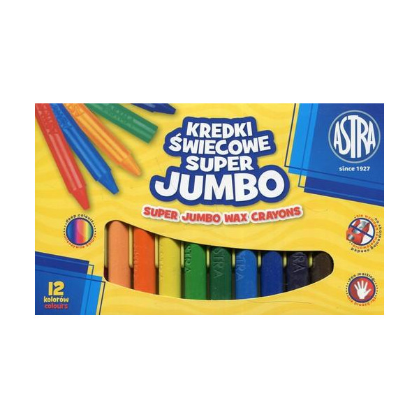 Kredki świecowe JUMBO Astra 12 szt.