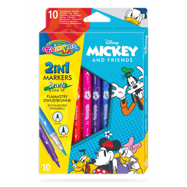 Flamastry Myszka Mickey dwustronne Colorino 12 szt.