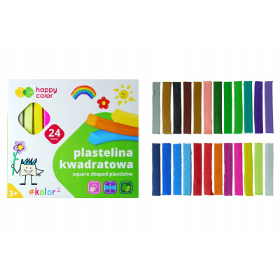 Plastelina Happy Color 24 szt. Kwadratowa | Mój sklep