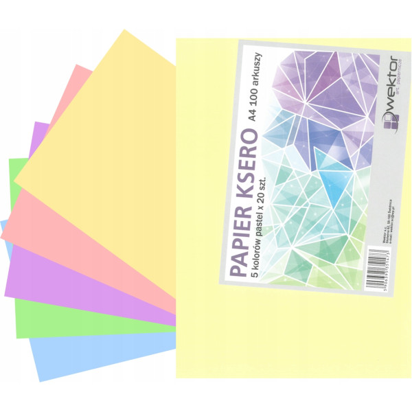 Papier biurowy Wektor format A4 80g| 5 kolor Pastel