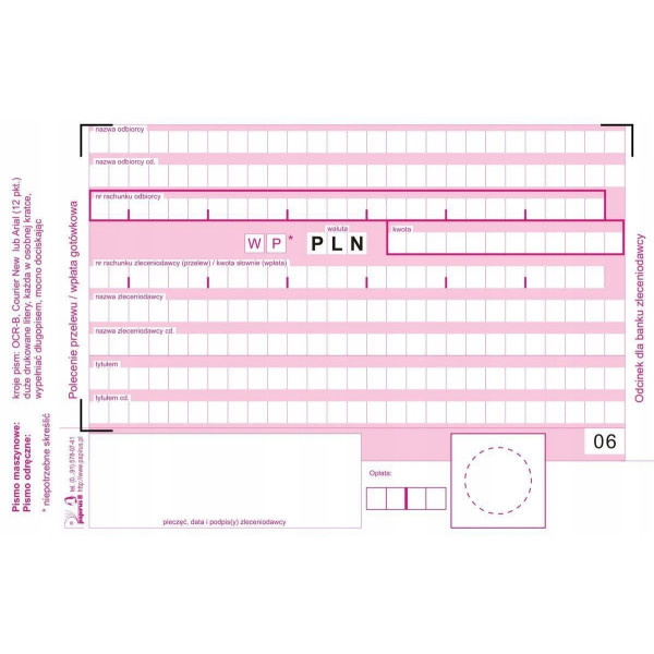 Polecenie przelewu Papirus 101596