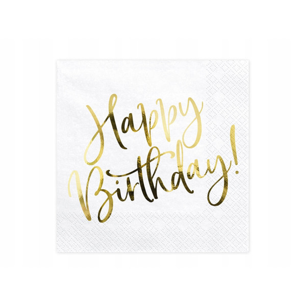 Serwetki PartyDeco Happy Birthday 33x33 cm 20 szt.