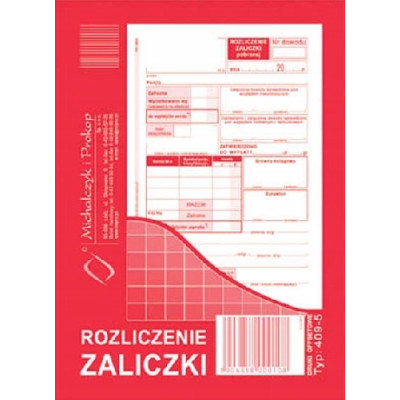 Rozliczenie zaliczki Michalczyk i Prokop 40 kartek | Mój sklep