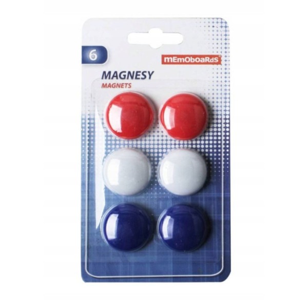 Magnesy do tablic Memoboards okrągłe 6 sztuk