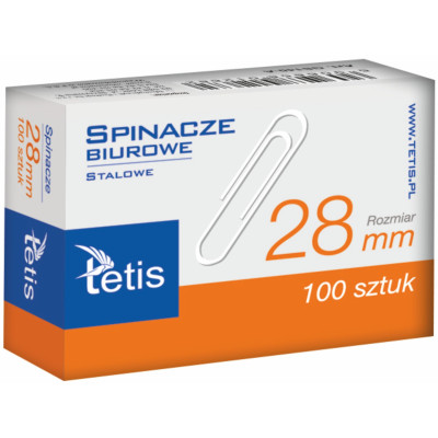 Spinacze biurowe okrągłe Tetis 28 mm 100 sztuk | Mój sklep