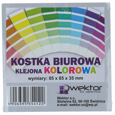 Kostka kolorowa klejona Wektor 85 x 85 x 35 mm | Mój sklep