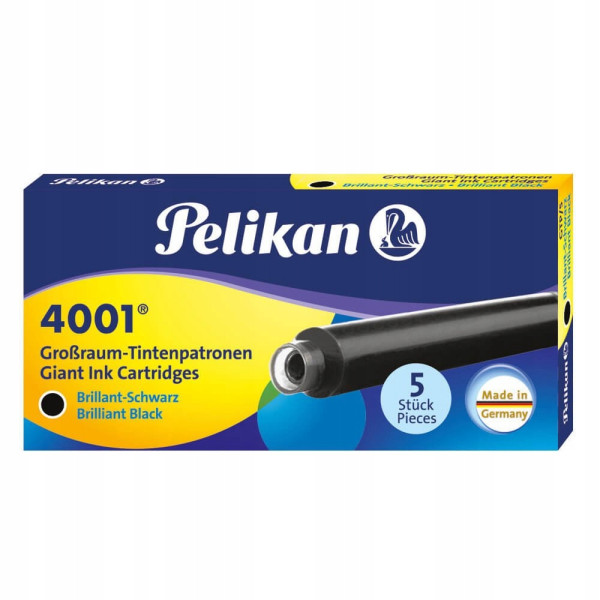 Naboje Pelikan 4001 czarne 5 sztuk