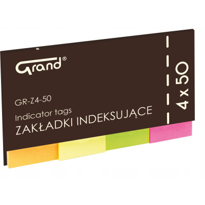 Zakładki indeksujące Grand 150-1418 50x20 mm wielokolorowe 50 sztuk | Mój sklep