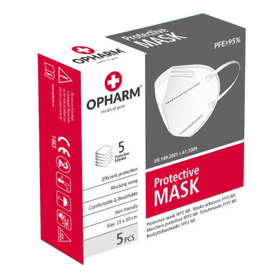 Maska przeciwpyłowa Opharm FFP2 półmaska, 5 Sztuk | Mój sklep