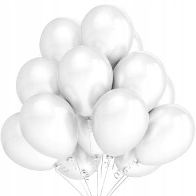 Balony metaliczne Białe PERŁOWE urodziny ślub x100 | Mój sklep