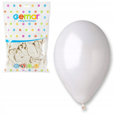 Balony klasyczne Gemar 10" 100 sztuk Perłowo - Biały | Mój sklep
